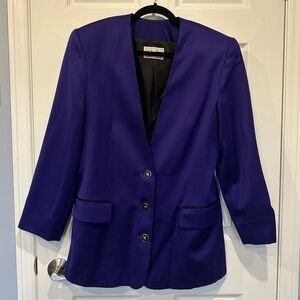 Vintage 80s Purple Wool Blazer Made in Canada Sz 10 | Classic Power Silhouette
